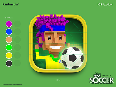 App Icon for TV Sports Soccer App app icon apple tv game icon ios magicavoxel soccer sports voxel