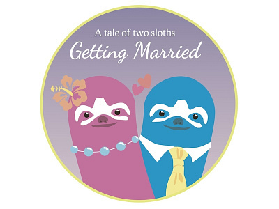 A tale of two sloths art cute illustrator marriage sloths vector