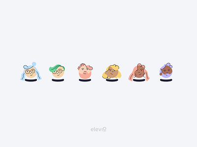 Elevio Illustrations avatars characters colourful diverse elevio illustrations personas