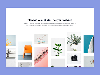 Bokeh Website Concept bokeh homepage landing page photographer photography photos portfolio waitlist