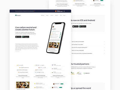 Neutral Website carbon change climate emissions footprint neutral offset plant profile reforestation score subscription trees