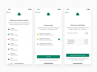 Neutral Offset carbon change climate emissions footprint neutral offset plant profile reforestation score subscription trees