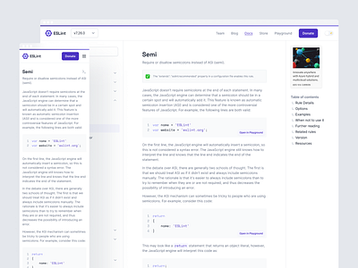 ESLint Docs code dev docs documentation eslint github lint minimal npm package purple redesign simple website