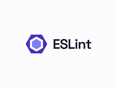 ESLint Logo brand branding eslint hexagon identity lint logo logomark purple shape wordmark