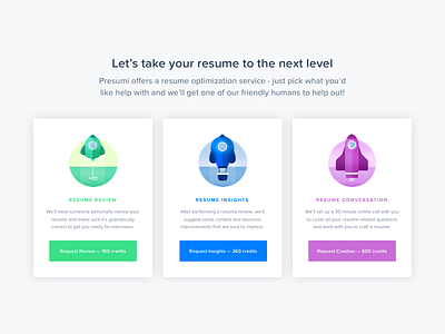 Next-level resumes blue bold conversation employer green insights presumi purple resume review simple style