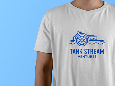 Tank Stream Ventures T-Shirt blue business capital founders funding hand print startup t shirt vc venture white