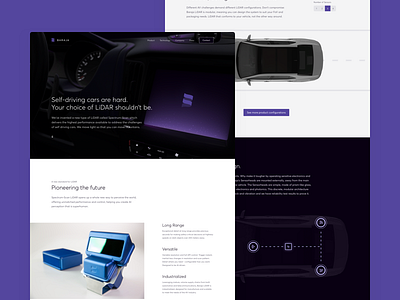Baraja Website Design baraja car dark hero homepage light purple scanning spectrum video wavelength website