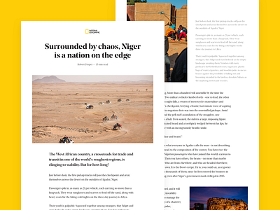 DailyUI 035 - Blog Post africa article blog blog post chaos dailyui dailyui 035 natgeo nation national geographic niger photography travel