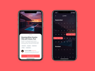 DailyUI 067 - Hotel Booking airbnb app booking booking app calendar calendar app calendar design calendar ui dailyui dailyui 067 holiday hotel hotel app hotel booking hotels