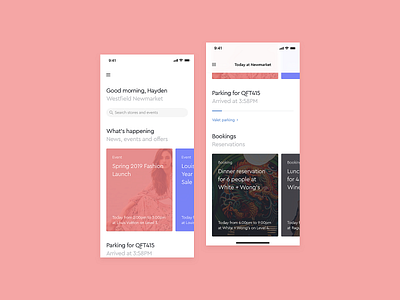 DailyUI 091 - Curated for You bookings curated curated for you dailyui dailyui 091 events news offers parking research reservations stores tailored today