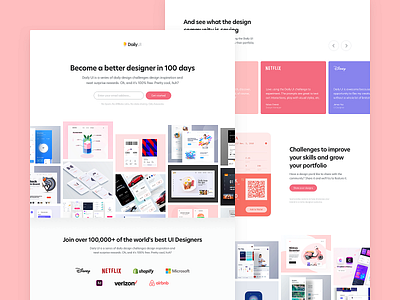 DailyUI 100 - Redesign Daily UI Landing Page