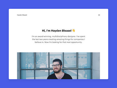Hayden Bleasel 2019 Portfolio Website