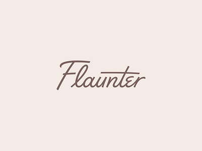 Flaunter Logo cursive flaunter handwritten logo logo design logotype typography