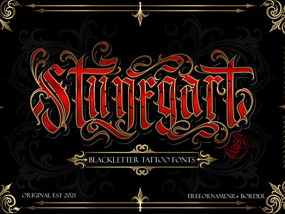 stunegart tattoos font by dansdesign