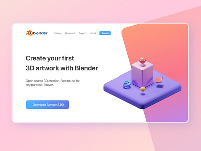 Create your first 3D Artwork 3d 3d blender design landingpage minimal ui