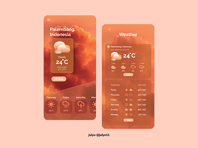 Weather App Design app design app indonesia indonesia designer mobile app mobile app design mobile design mobile ui simple ui ui ux uidesign user interface userinterface weather weather app