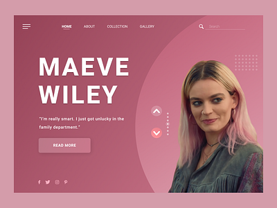 Maeve Wiley - Web Design actress art button clean design desk desktop design landingpage movie navbar pink ui uidesign uiux userinterface web webdesign website
