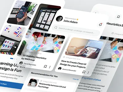 Readiux: Article to Learn UI/UX Design app app design articles blue button clean design icon image minimalist mobile mobile design news typoraphy ui ui design uidesign uiux userinterface visual design