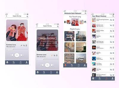 Music App /UI Design app design figma lyric music app music player ui