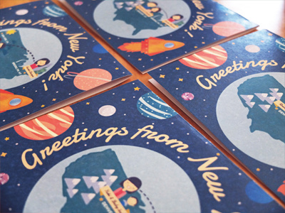 Rocket Postcard planets postcards rocket