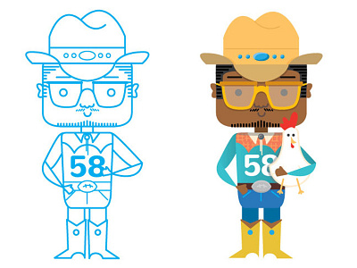 Von Miller's Chicken Farm 58 broncos chicken cowboy farm farmer football glasses nerd vonmiller