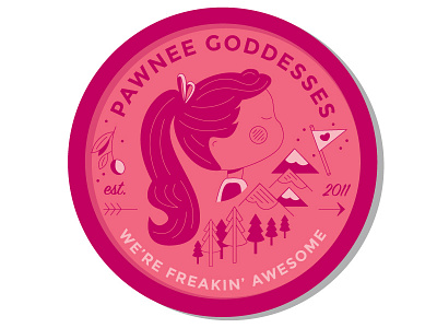 Pawnee Goddesses Badge and awesome badges goddesses knope leslie outdoors parks pawnee recreation