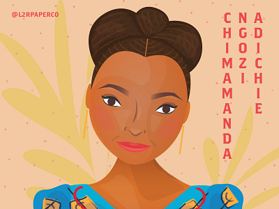 Chimamanda Ngozi Adichie chimamanda feminist illustration l2rpaperco portrait womenhistorymonth