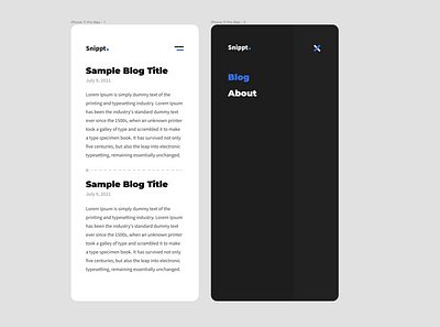 Snippt. Blog Mobile Concept branding graphic design ui