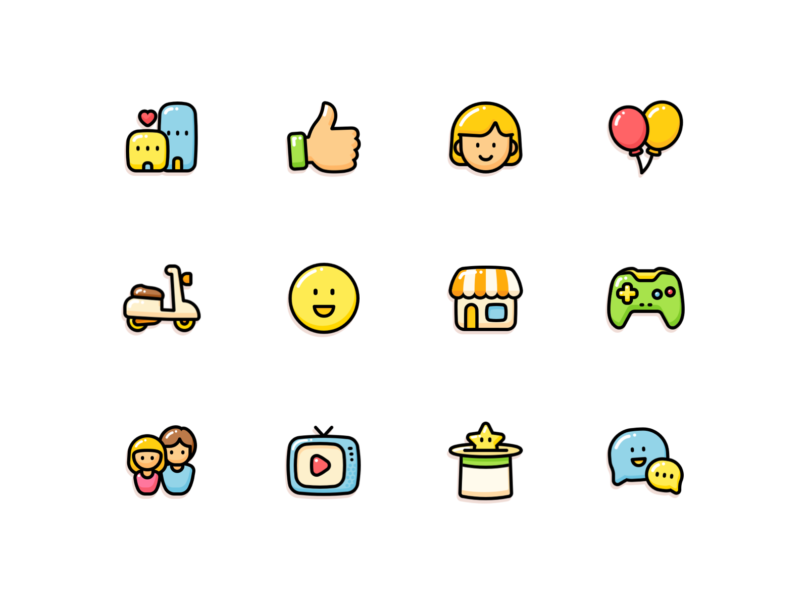 Cute icons by jimmydeath on Dribbble