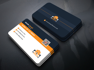 Business Card agency black blue business business card card clean colorful colors corporate corporate business card creative line lines name card office orange pro professional qr