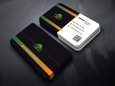 Professional Business Card agency black blue business business card card clean colorful colors corporate corporate business card creative line lines name card office orange pro professional qr