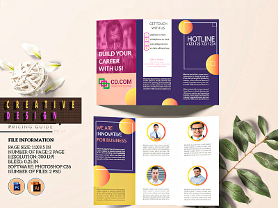 Corporate Trifold Brochure Design a4 advertising agency branding brochure business business brochure clean company corporate creative customizable financial indesign letter marketing modern multipurpose print print ready