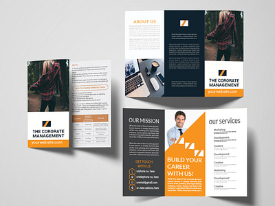 Corporate Trifold Brochure Design a4 banner banners blue brochure business card clean corporate design easy editable free font indd indesign infographics information letter magazine marketing