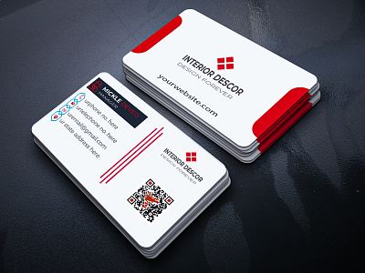 Corporate Business Card Design black bleeds business card template