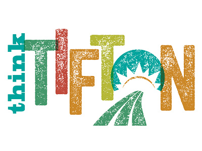 Tifton agriculture colorful distressed logo tourism