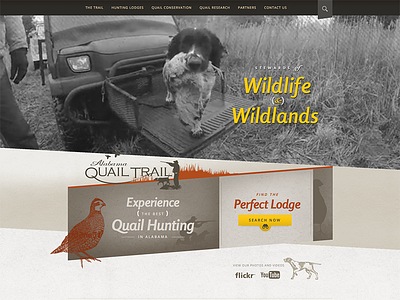 AlabamaQuailTrail.com dog hunting lodge quail rental video website wildlands wildlife