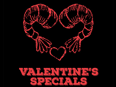 Shrimp Heart chalk chalkboard heart love restaurant seafood valentines day vector