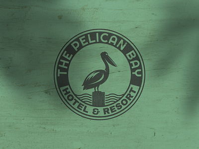 The Pelican Bay Hotel & Resort Logo Badge badge logo bird logo design hotel logo icon logo logo design logo template logo vector logos pelican pelican logo pelican silhouette pelican vector resort logo retro logo vintage logo
