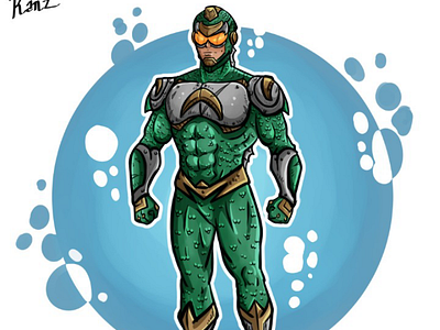 Fanart aquanus from bumilangit comic. anime character fanartanime illustration illustrator maskot superhero