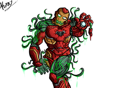 Ironzombie 😶 character digitalart illustrations ironman logos mascot superhero vector