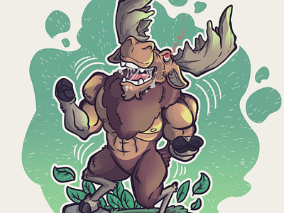 Moose animal character chibi deer illustrations mascot
