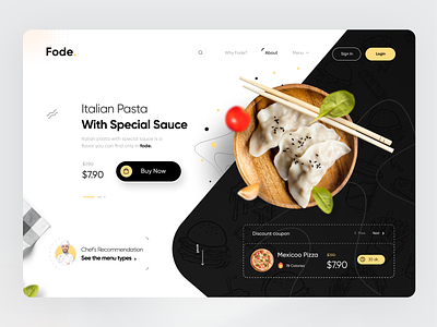Food Home Page black creative design food food and drink food app home page homepage landing page ui uidesign ux uxui design web web design web designer web page web site webdesign yellow