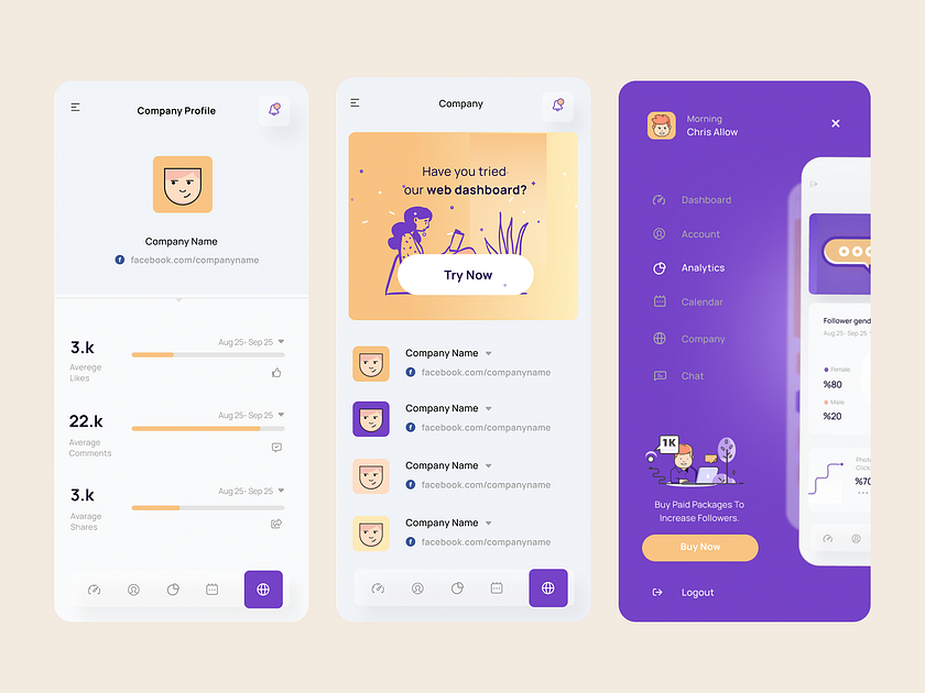 Social Media App By Mehmet Özsoy For Orizon: Ui Ux Design Agency On 