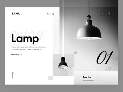 Lamp - Web Design all black branding cool creative design lamp lamps typography ui uidesign ux web design webdesign website design