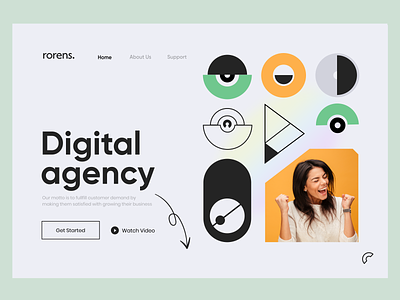 Agency Web Site agency branding color creative design illustration logo typografi u ui uidesign user ux uxdesign webdesign website women yellow