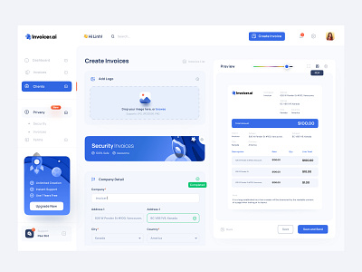 Invoice Creator - Dashboard Design