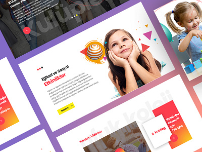 School Web Site child creative design flat school student ui ux webdesign
