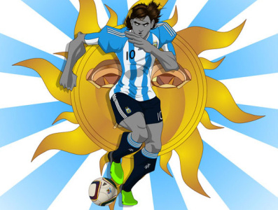WC2010 Messi illustration