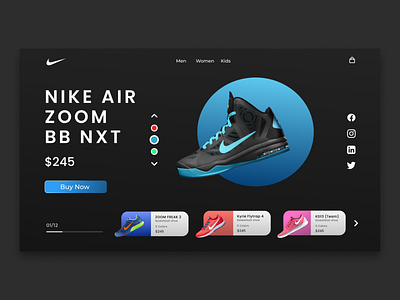 Nike Shoe Web Design nike shoe shoe design ui uiux ux web design webdesign website