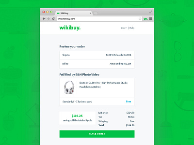 Purchasing with Wikibuy ecommerce interface layout shopping ui